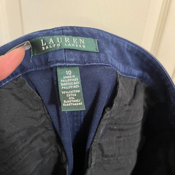 Lauren Ralph Lauren Women's Blue Zip Pockets Straight Leg Stretch Pants Size 10 - Picture 3 of 8